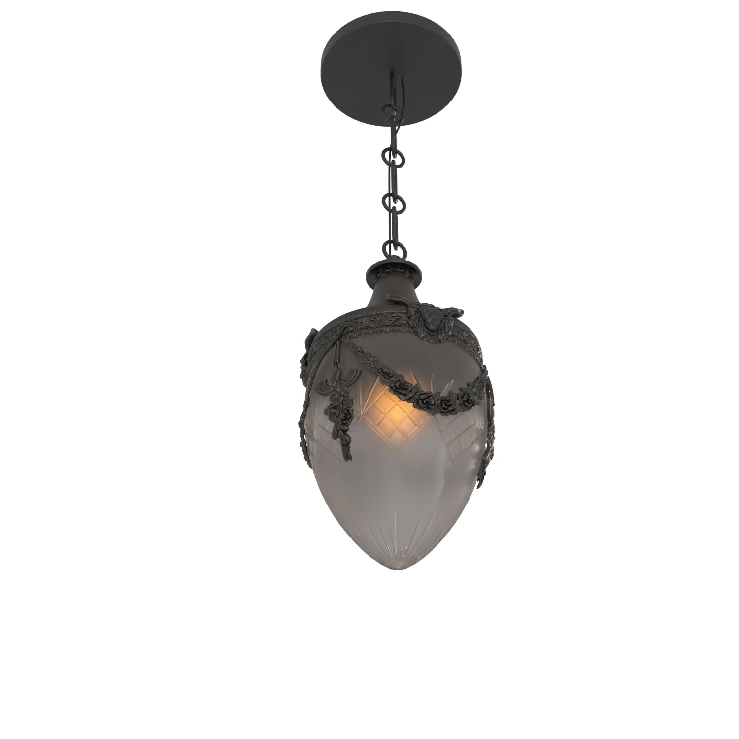 Edwardian Cut Glass Pendant PBR 3D Model_04